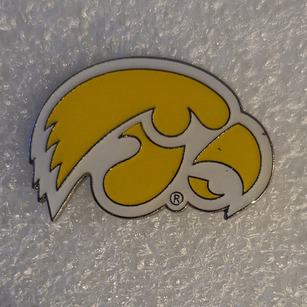 Iowa Hawkeyes Tigerhawk Enamel Lapel Pin Aminco NCAA University of Iowa